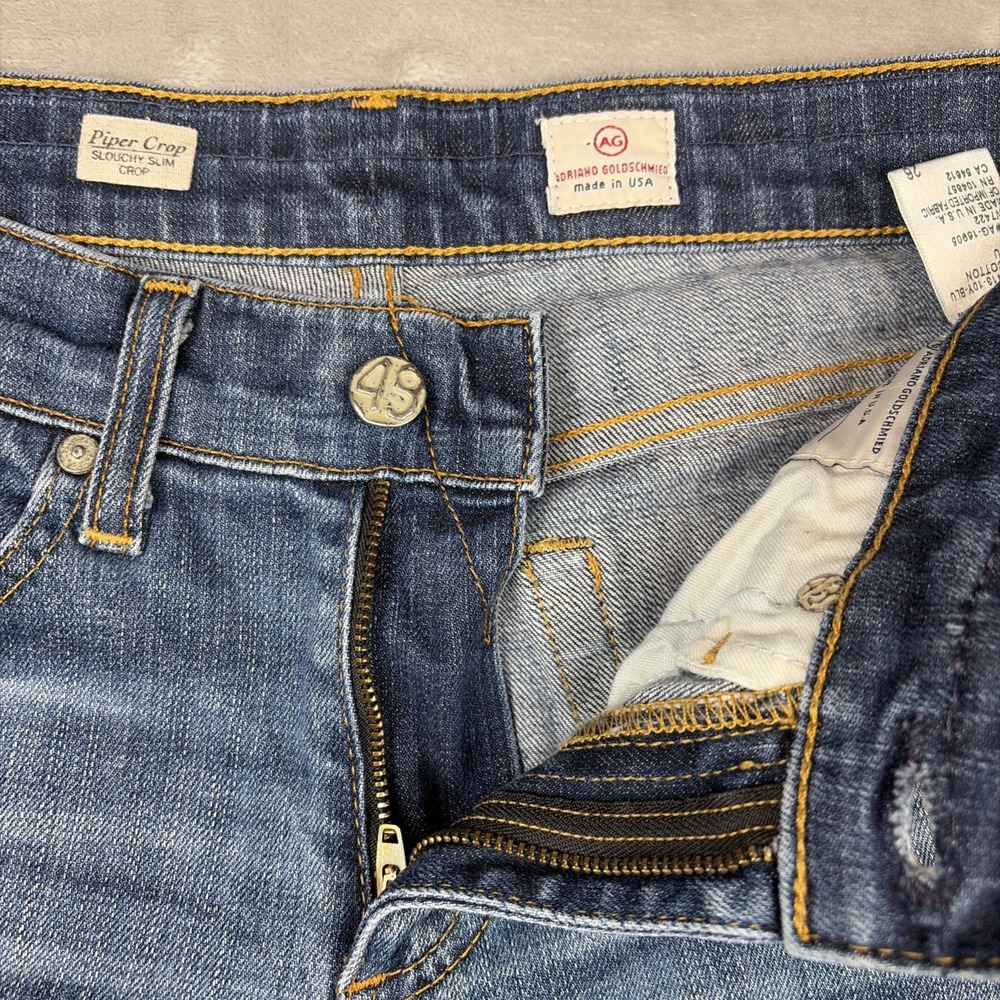 AG Adriano Goldschmied Piper Crop Jeans Womens 26 Blue Slouchy Slim - Picture 4 of 9